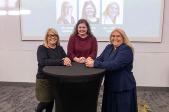 Associate Professor of Occupational Therapy Dr. Beth Jordan, left, Professor of Nursing and Program Director Dr. Beth Russo, center, and Associate Professor of Biology Dr. Luciana Cursino Parent were the award-winning instructors who led the fall 2025 STAR Faculty Panel.